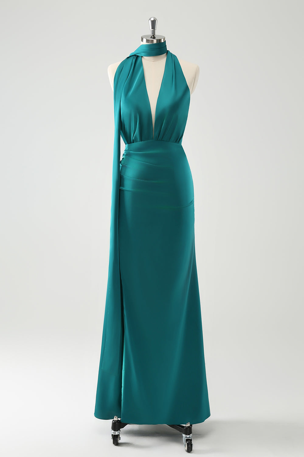 Zapakasa Women Peacock V-Neck Backless Wedding Guest Dress with Slit Mermaid Wedding Party Dress Zapakasa Women Peacock V-Neck Backless Wedding Guest Dress with Slit Mermaid Wedding Party Dress