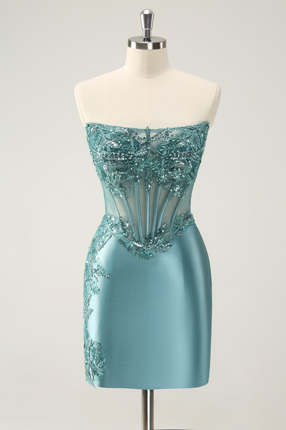 Zapakasa Women Glitter Peacock Tight Homecoming Dress Strapless Corset Sequined Appliques Short Prom Dress Zapakasa Women Glitter Peacock Tight Homecoming Dress Strapless Corset Sequined Appliques Short Prom Dress
