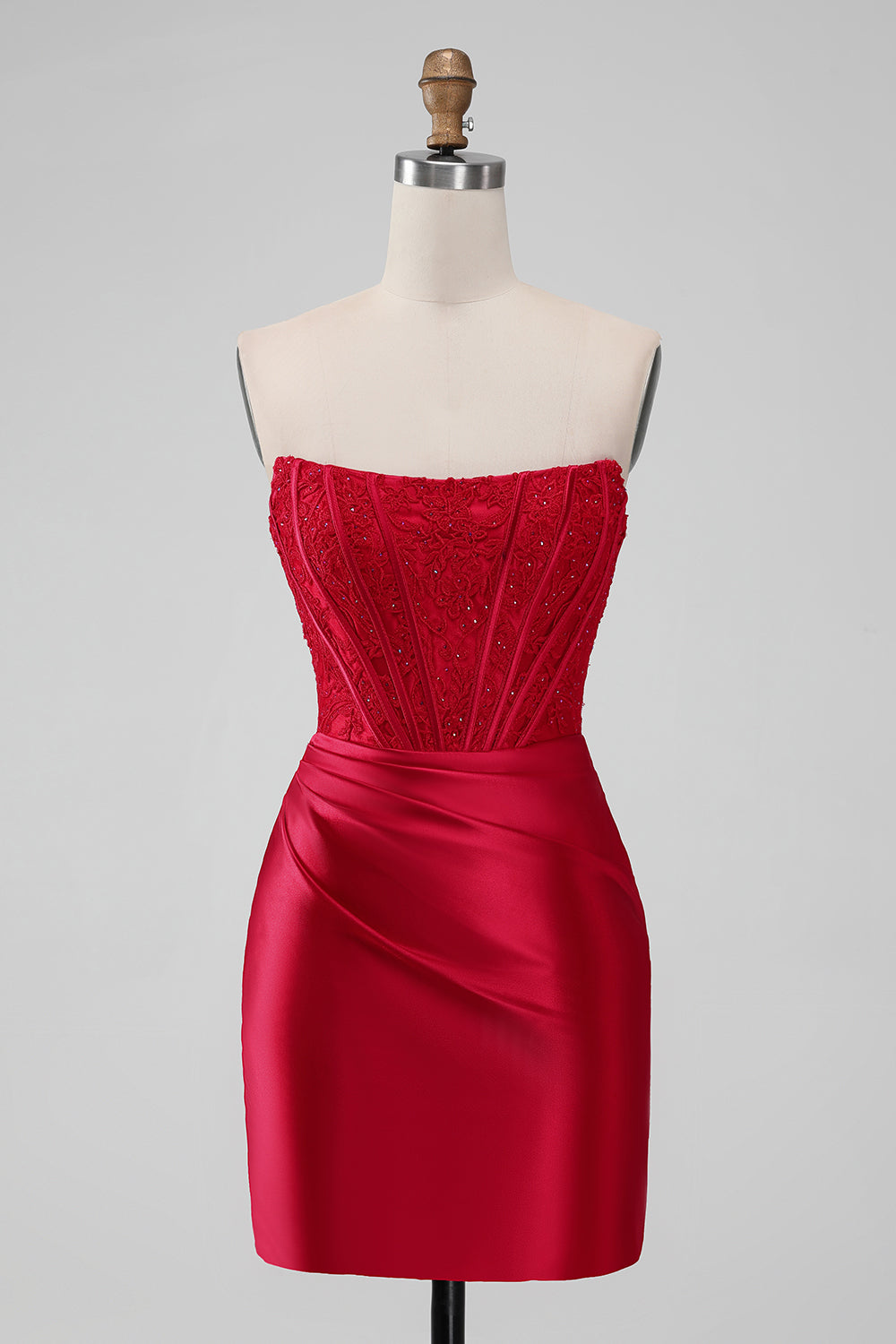 Sparky Red Bodycon Strapless Short Homecoing Dress with Beading Sparky Red Bodycon Strapless Short Homecoing Dress with Beading