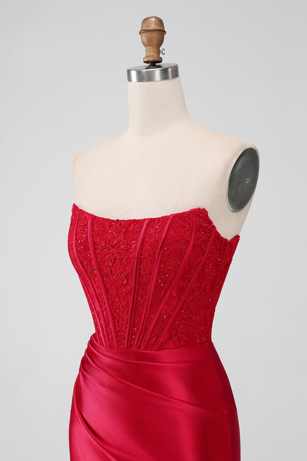 Sparky Red Strapless Bodycon Short Homecoing Dress with Lace Sparky Red Strapless Bodycon Short Homecoing Dress with Lace