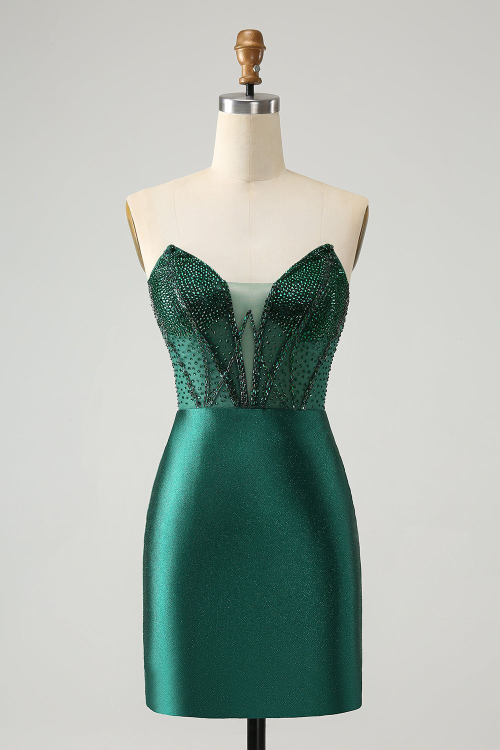 Zapakasa Women Dark Green Homecoming Dress Strapless Bodycon Corset Cocktail Party Dress Zapakasa Women Dark Green Homecoming Dress Strapless Bodycon Corset Cocktail Party Dress