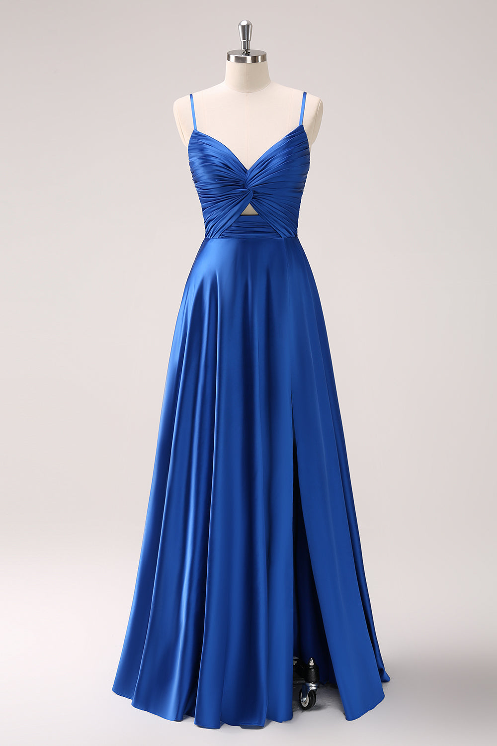 ink blue satin dress Ink Blue Strapless Sparkle Stretch Satin Gown With Lace-Up Back