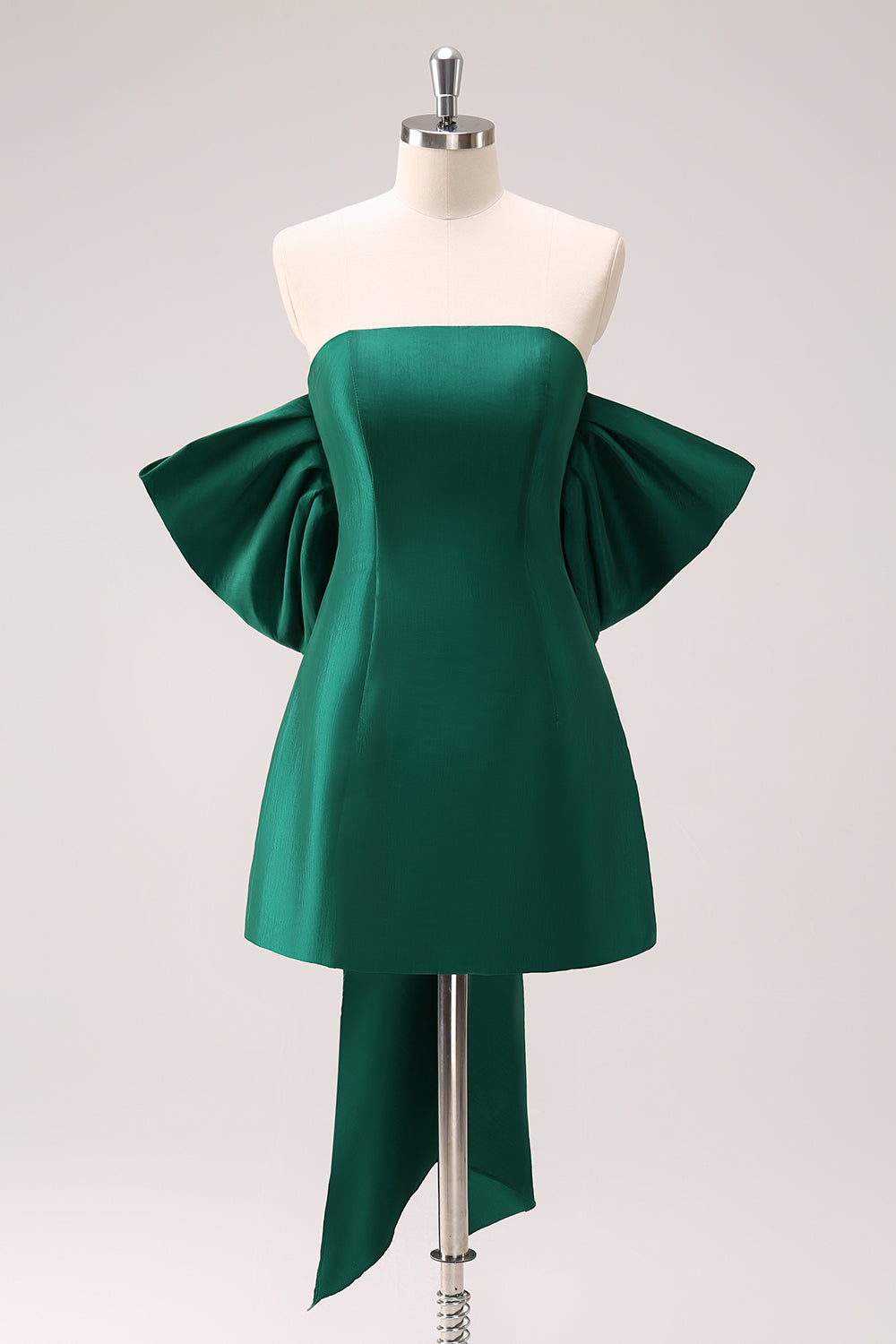 Zapakasa Women Dark Green Strapless Homecoming Dress with Bow A Line Satin Short Cocktail Dress Zapakasa Women Dark Green Strapless Homecoming Dress with Bow A Line Satin Short Cocktail Dress