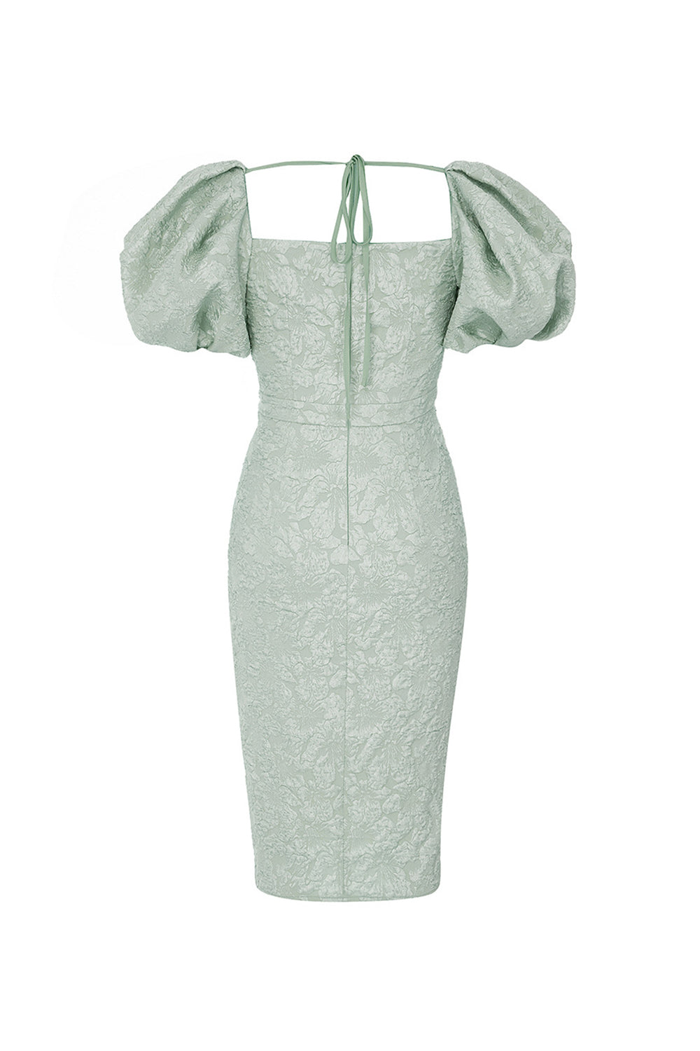 Green Sweetheart Neck Puff Sleeve Cocktail Party Dress with Side Slit Green Sweetheart Neck Puff Sleeve Cocktail Party Dress with Side Slit