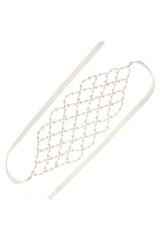 White Bridal Pearl Headbands Headpieces