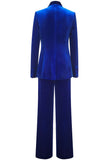 Royal Blue Velvet Single Button Women's Suits Royal Blue Velvet Single Button Women's Suits