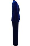 Royal Blue Velvet Single Button Women's Suits Royal Blue Velvet Single Button Women's Suits