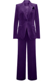 Royal Blue Velvet Single Button Women's Suits Royal Blue Velvet Single Button Women's Suits