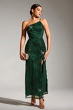 Sparkly Dark Green One Shoulder Mermaid Sequin Long Party Dress with Slit Sparkly Dark Green One Shoulder Mermaid Sequin Long Party Dress with Slit