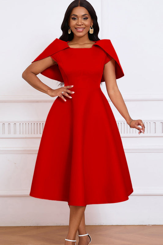 Fashion Elegant Socialite Banquet Party Big Skewer Dress Poncho Dress