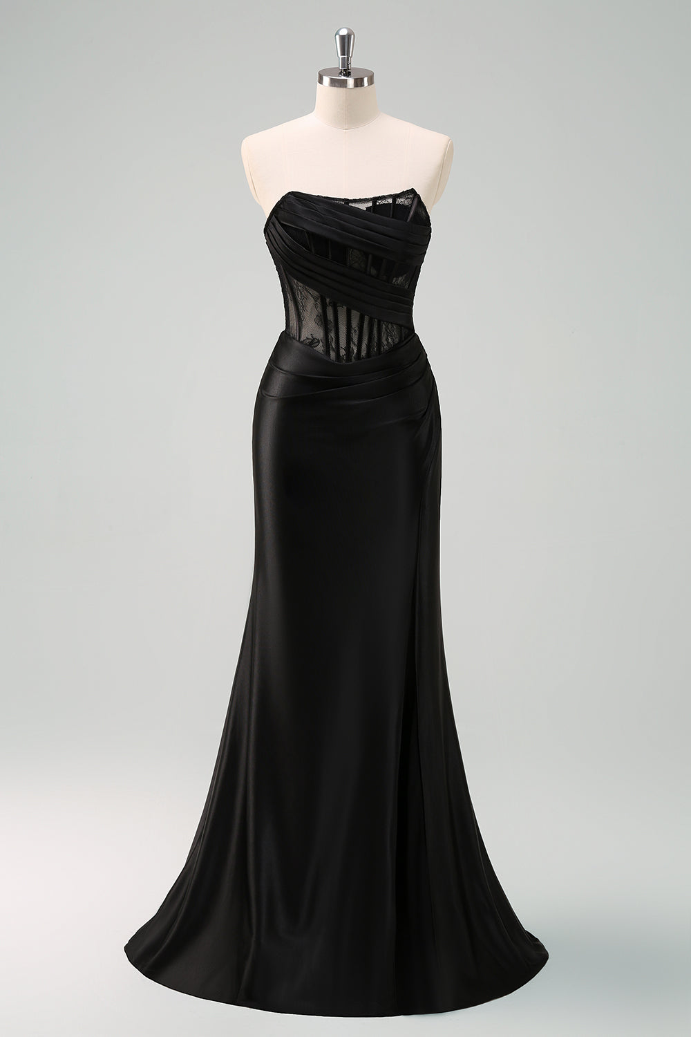 Zapaka Women Black Prom Dress Strapless Mermaid Corset Long Evening Dress, Black / UK14 Zapaka Women Black Prom Dress Strapless Mermaid Corset Long Evening Dress, Black / UK14