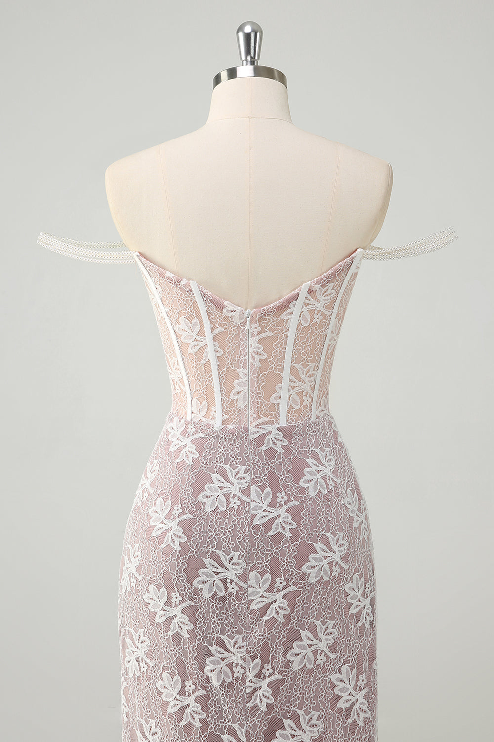 White Floral Beaded Mermaid Off The Shoulder Long Prom Dress with Slit White Floral Beaded Mermaid Off The Shoulder Long Prom Dress with Slit