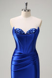 Royal Blue Mermaid Sequined Sweetheart Long Prom Dress with Slit Royal Blue Mermaid Sequined Sweetheart Long Prom Dress with Slit