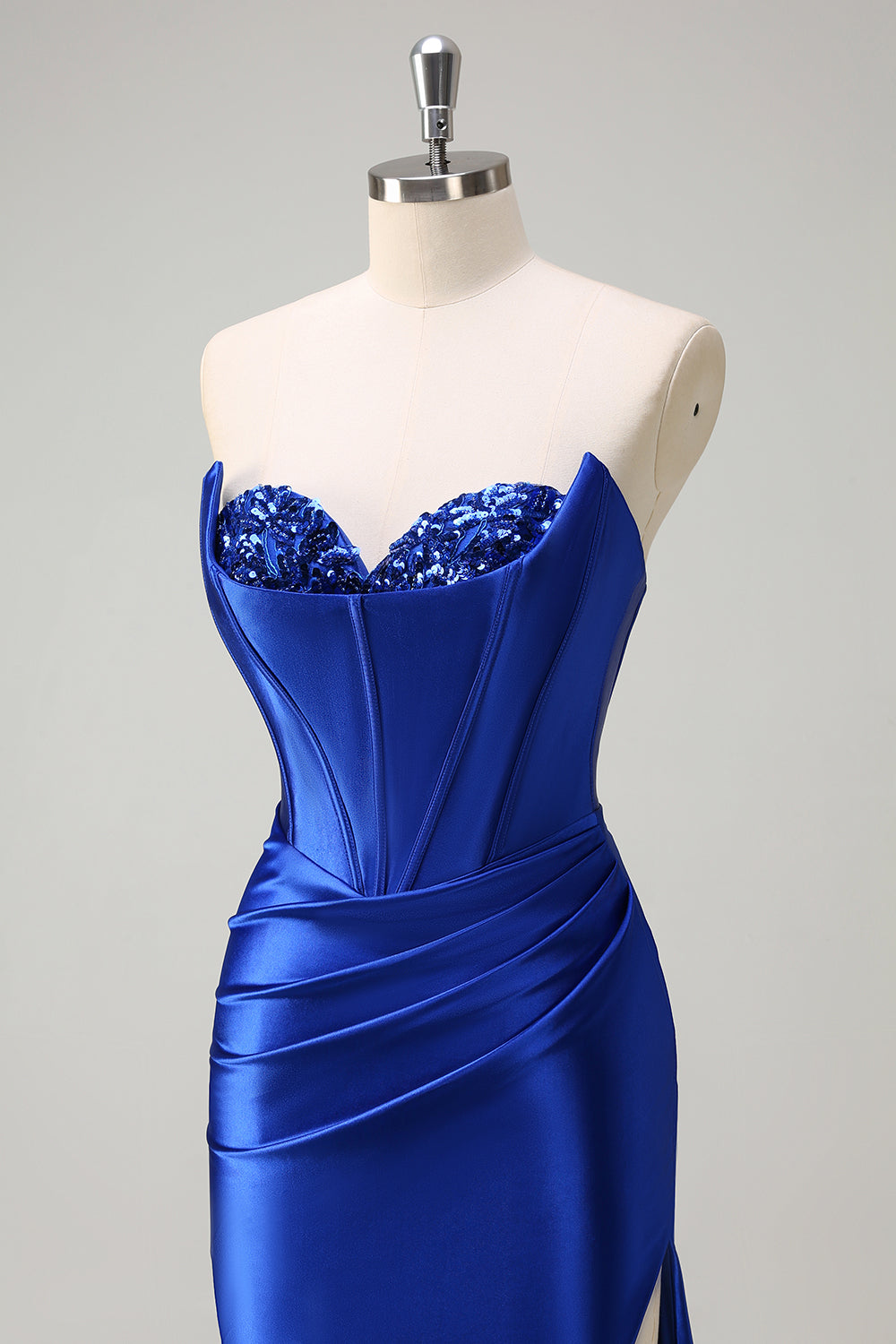 Royal Blue Mermaid Sequined Sweetheart Long Prom Dress with Slit Royal Blue Mermaid Sequined Sweetheart Long Prom Dress with Slit