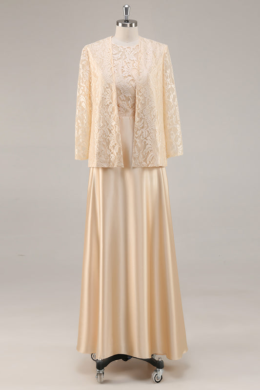 Champagne A-Line 2-Piece Mother of the Bride Dress