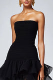Eucalyptus Strapless Tulle Tiered Ruffles Formal Dress Eucalyptus Strapless Tulle Tiered Ruffles Formal Dress