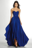 Royal Blue Pleated Asymmetric Chiffon Strapless Maxi A Line Formal Dress Royal Blue Pleated Asymmetric Chiffon Strapless Maxi A Line Formal Dress