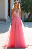 Tulle Ball Gown Sparkly Blush Pink Long Prom Dress with Beading Tulle Ball Gown Sparkly Blush Pink Long Prom Dress with Beading