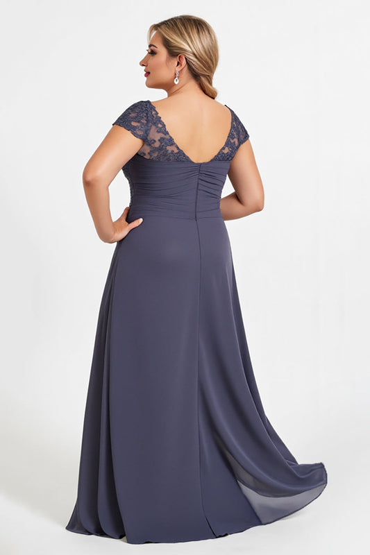 Twilight A Line Plus Size Long Mother of the Bride Dress with Slit