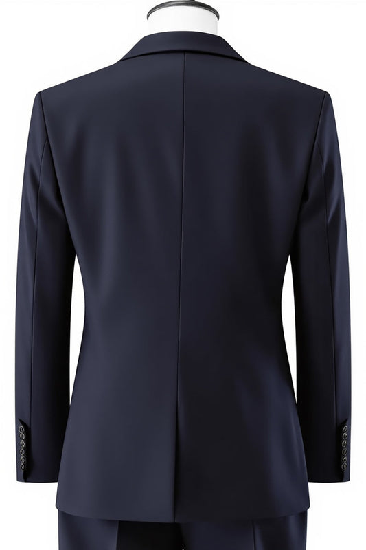 Dark Purple Notched Lapel 3 Pieces Slim Fit Groomsmen Suits