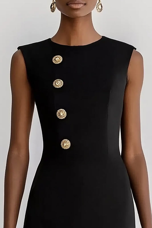 Black Round Neck Bodycon Short Work Blazer Dress