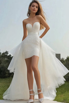 Ivory Sweetheart Bodycon Short Graduation Dress