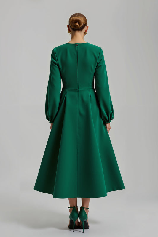 Sparkly Dark Green Long Sleeves Holiday Party Dress with Beading