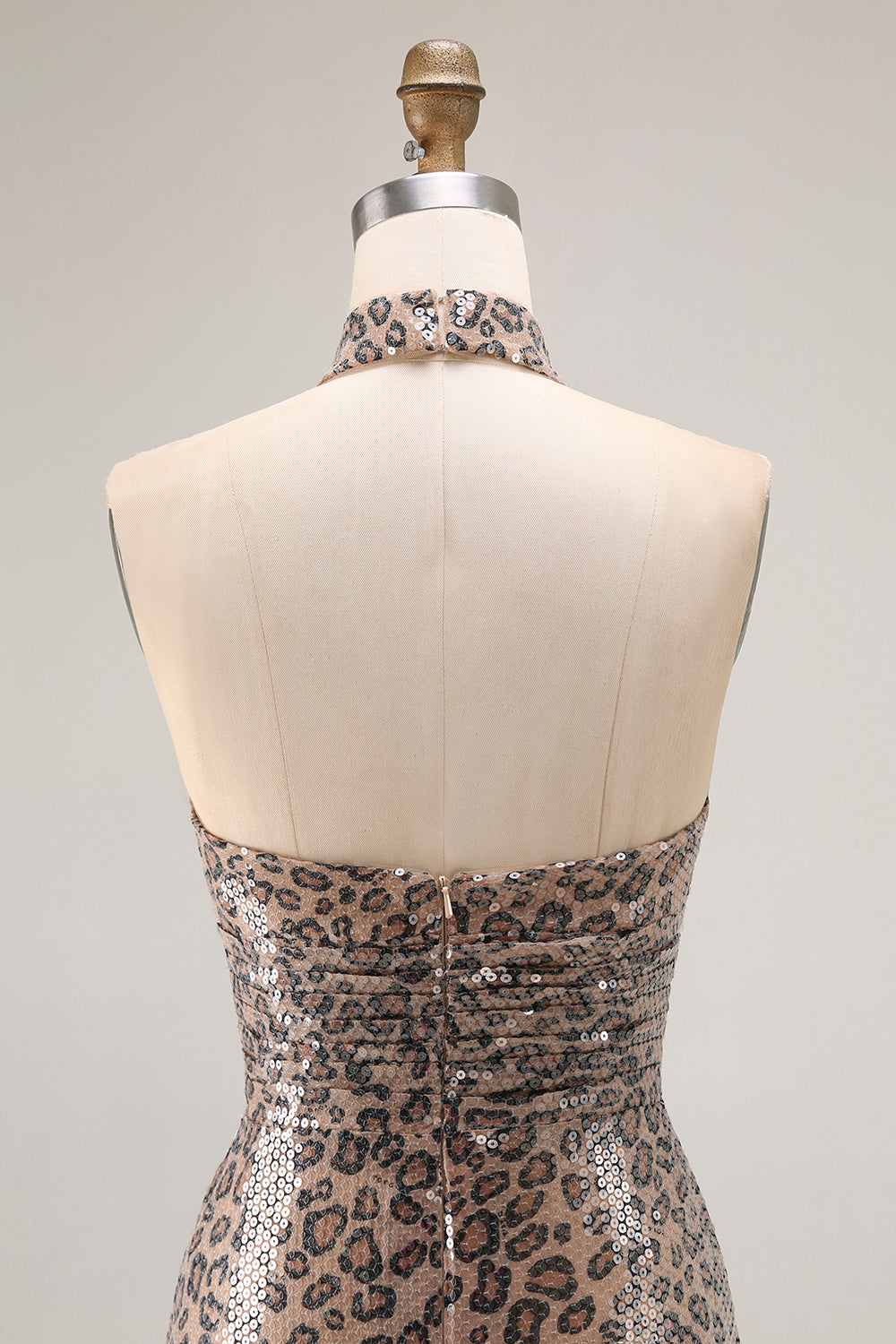 Sparkly Golden Leopard Keyhole Mermaid Sequin Long Prom Dress with Slit Sparkly Golden Leopard Keyhole Mermaid Sequin Long Prom Dress with Slit