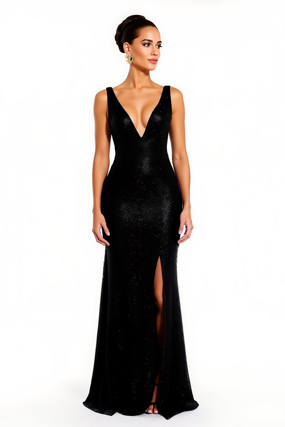 Zapakasa Women Sparkly Black Long Holiday Party Dress with Slit V-Neck Mermaid Sequin Backless Black Tie Dress Zapakasa Women Sparkly Black Long Holiday Party Dress with Slit V-Neck Mermaid Sequin Backless Black Tie Dress
