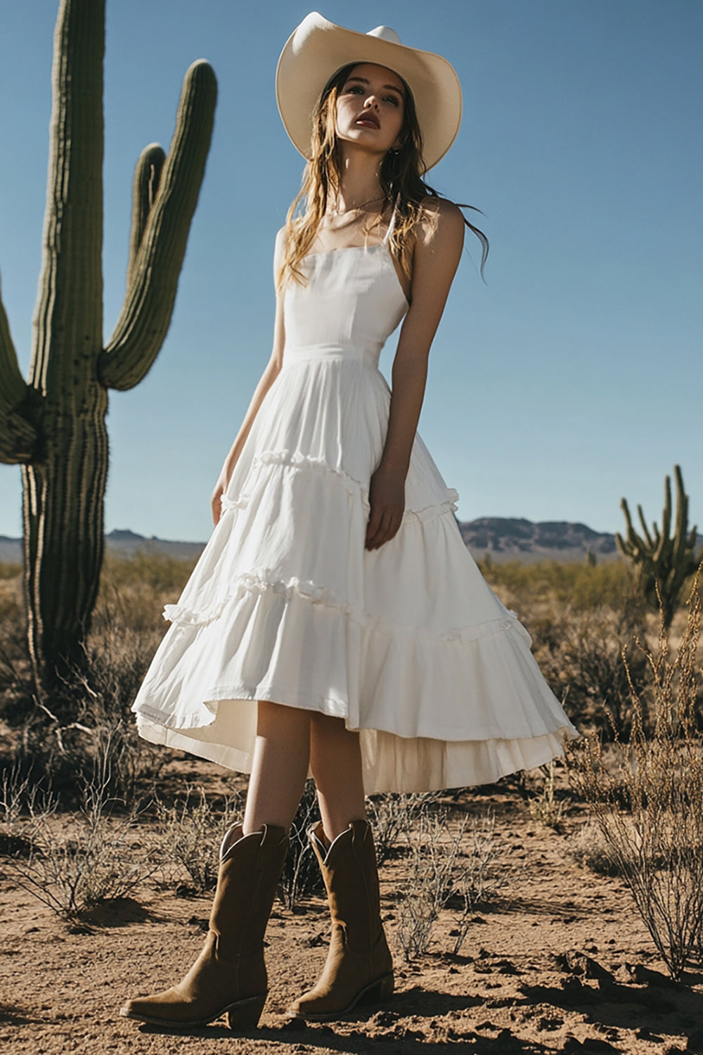 boho midi wedding dress Boho Polka Dot Tulle Midi Wedding Dress: Off-shoulder Bridal Gown