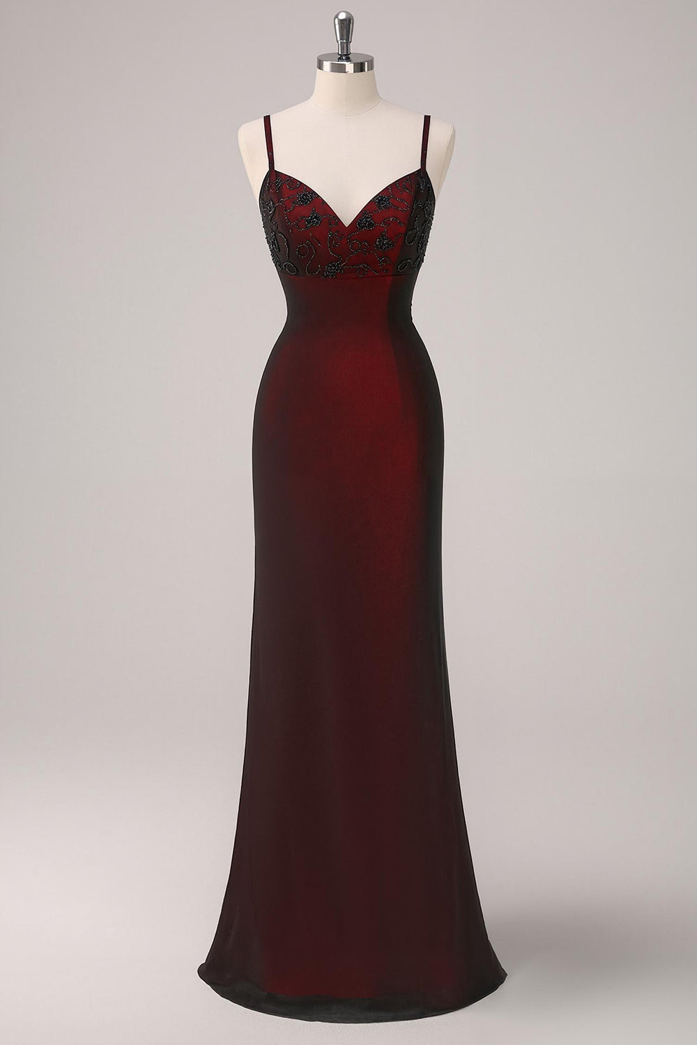 ZAPAKA Women Sparkly Black Red Long Formal Dress Spaghetti Straps Sheath Beaded Evening Dress, Black Red / AU6 ZAPAKA Women Sparkly Black Red Long Formal Dress Spaghetti Straps Sheath Beaded Evening Dress, Black Red / AU6