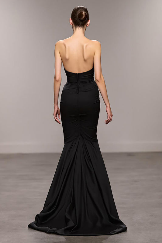 Black Sweetheart Mermaid Long Evening Dress with Slit
