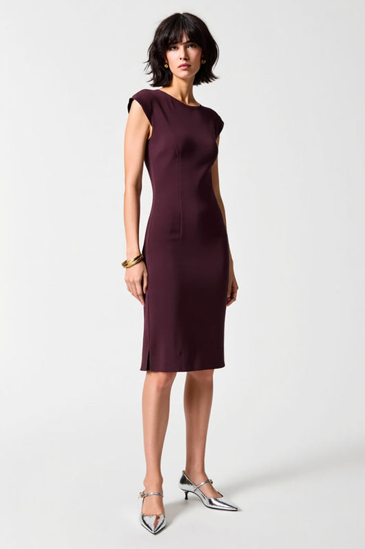 Dark Red Sheath Chiffon Wedding Guest Dress