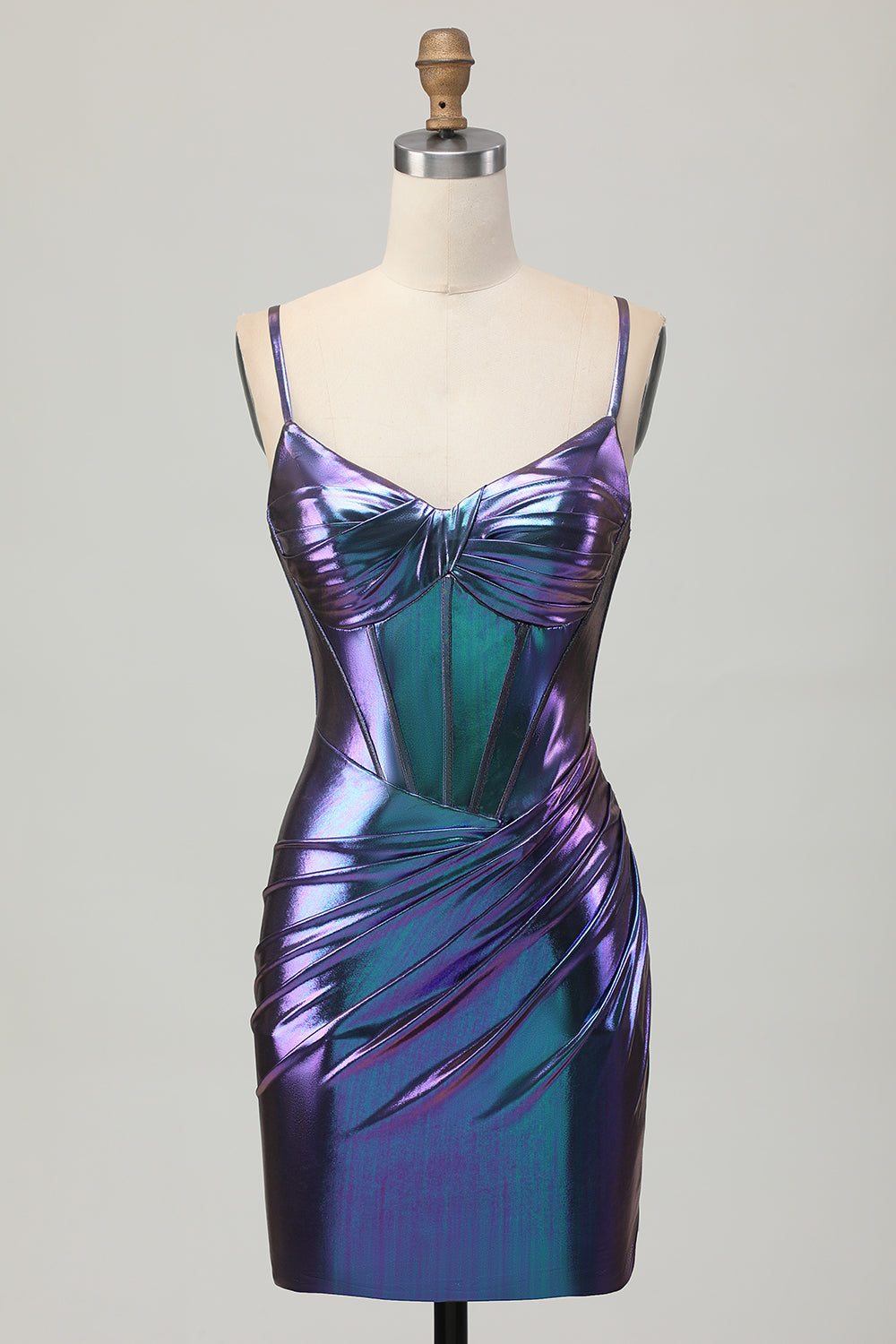 Zapakasa Women Blue Purple Glitter Short Corset Homecoming Dress Metallic Spaghetti Straps Tight Cocktail Dress Zapakasa Women Blue Purple Glitter Short Corset Homecoming Dress Metallic Spaghetti Straps Tight Cocktail Dress