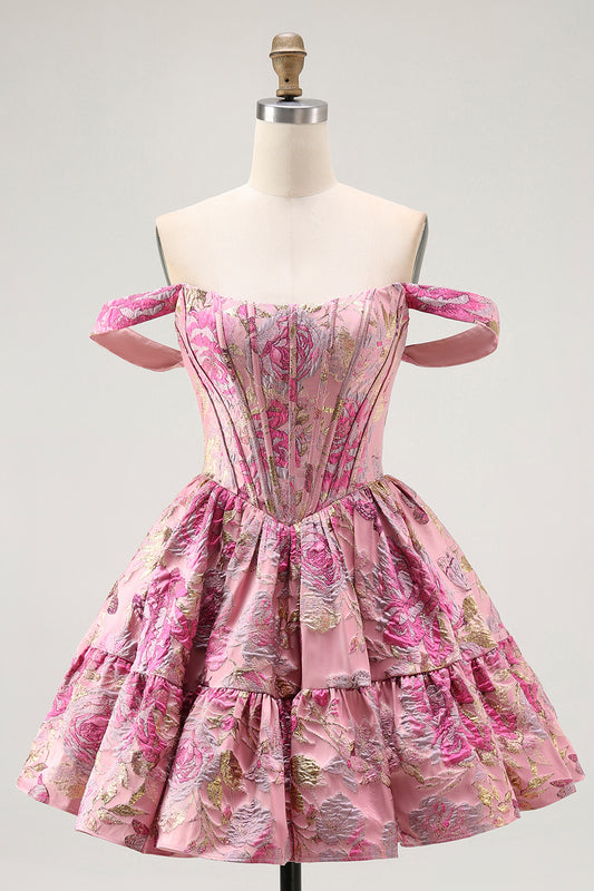 Blush Corset A Line Fluffy Short Homecoming Dress