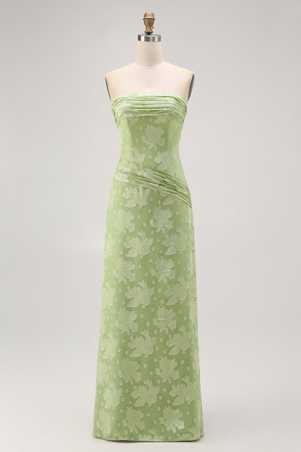 Zapakasa Women Sage Green Long Floral Wedding Guest Dress Sheath Strapless Bridesmaid Dress Zapakasa Women Sage Green Long Floral Wedding Guest Dress Sheath Strapless Bridesmaid Dress