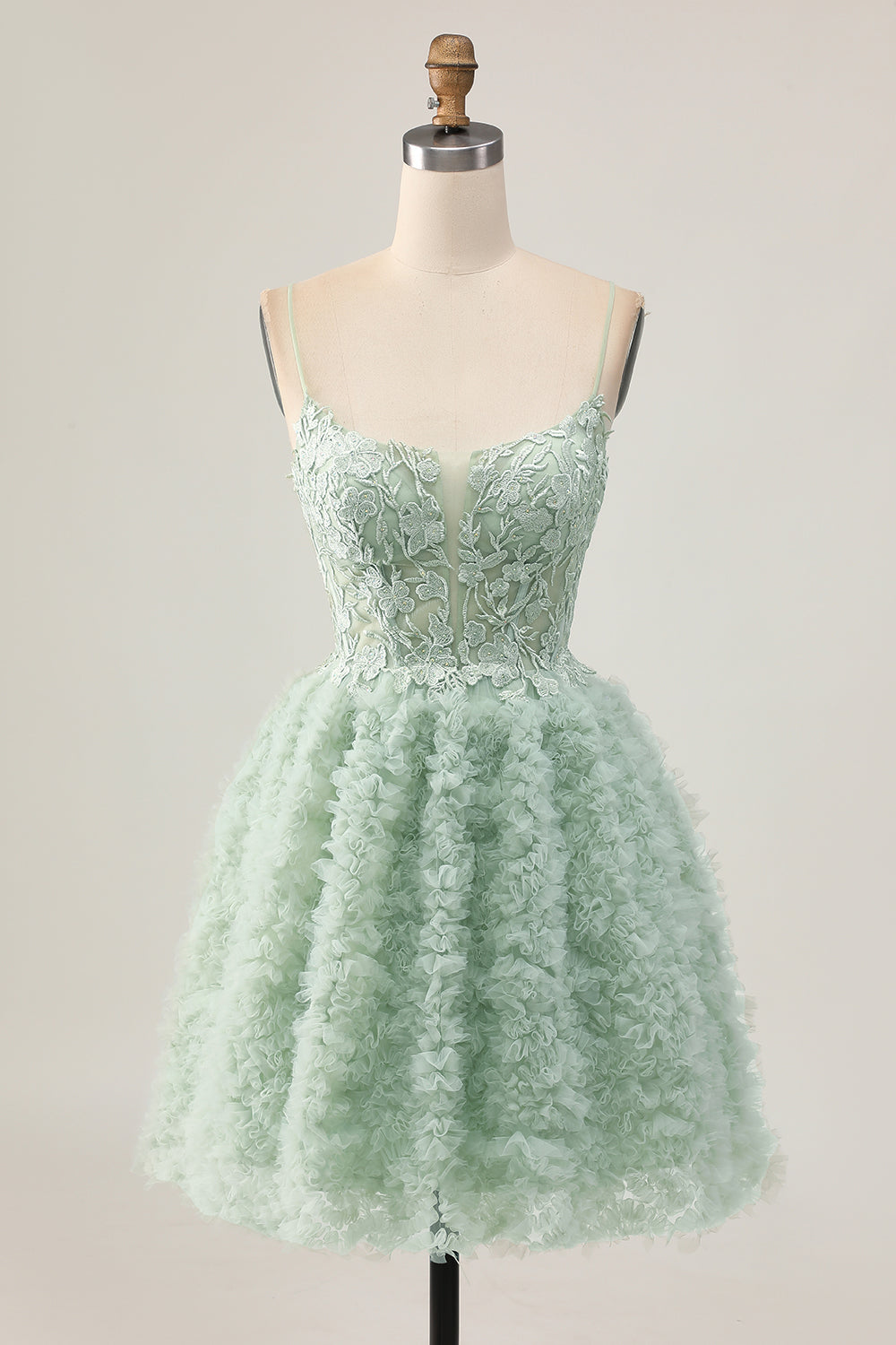 Zapakasa Women Sage Green Short Corset Homecoming Dress with Lace Spaghetti Straps A Line Backless Cocktail Dress with Ruffles Zapakasa Women Sage Green Short Corset Homecoming Dress with Lace Spaghetti Straps A Line Backless Cocktail Dress with Ruffles