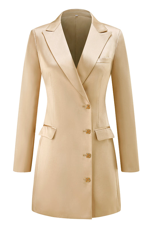 Champagne Single Breasted Peak Lapel Prom Blazer