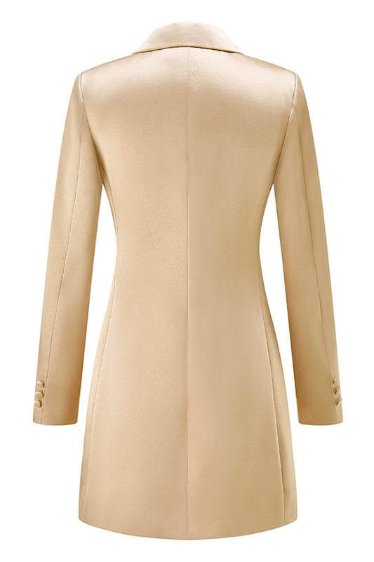 Champagne Single Breasted Peak Lapel Prom Blazer