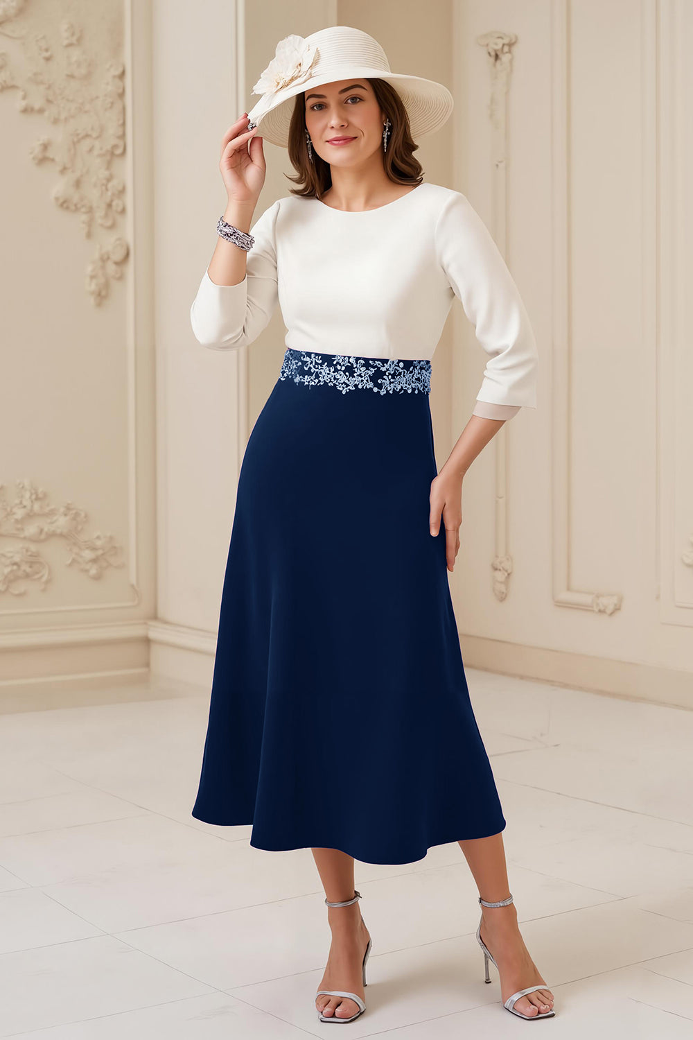 midi navy blue wedding guest dress Blue Wedding Guest Dresses