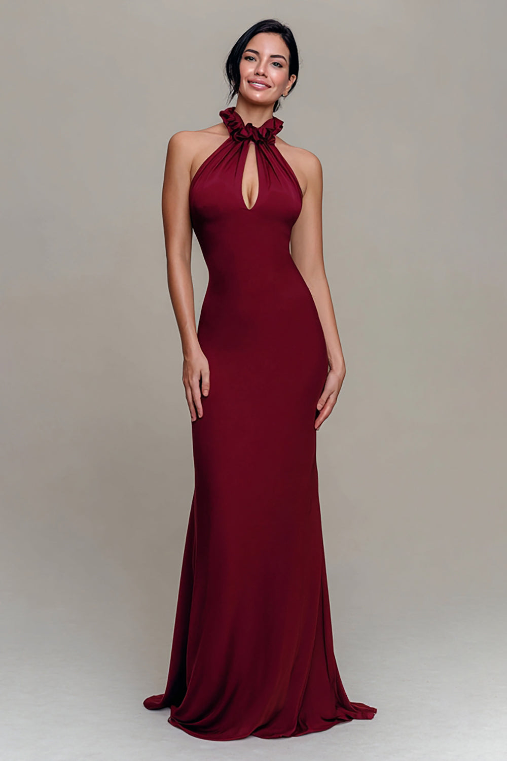 Zapakasa Women Burgundy Mermaid Long Formal Dress High Neck Seeveless Holiday Party Dress Zapakasa Women Burgundy Mermaid Long Formal Dress High Neck Seeveless Holiday Party Dress