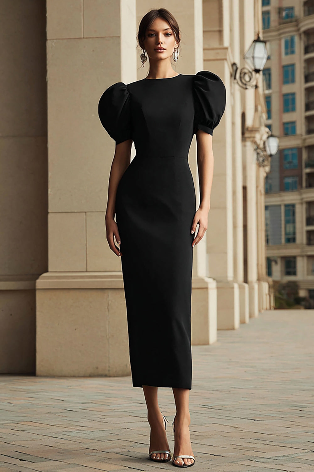 tea length mermaid dress Elegant Mermaid Wedding Dresses Tea Length Square Neck Long Sleeves Bridal Gowns