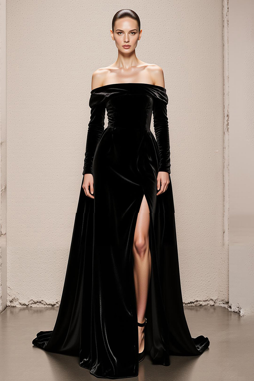 black velvet holiday dress Elise Velvet Holiday Mini Dress Black / M
