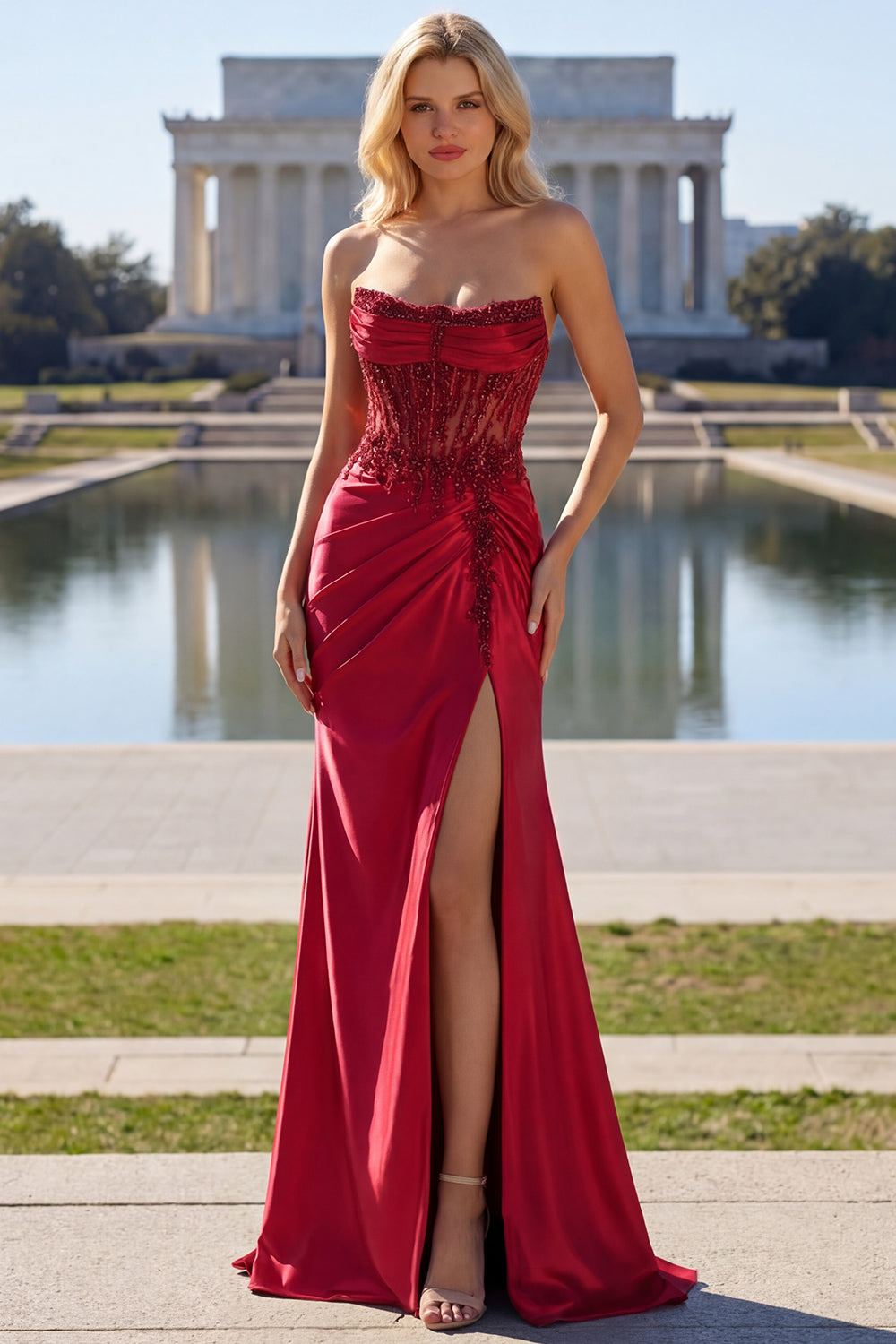 sparkly burgundy mermaid prom dress Burgundy Long Sleeve Lace Dress Drape Detail Party Occasion Outfit –  Styledup.co.uk
