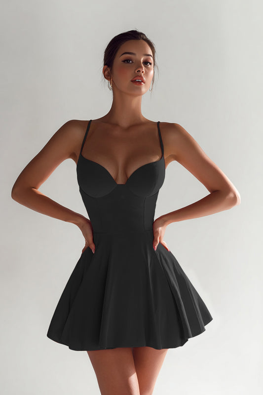 Black A-Line Short Cocktail Dress