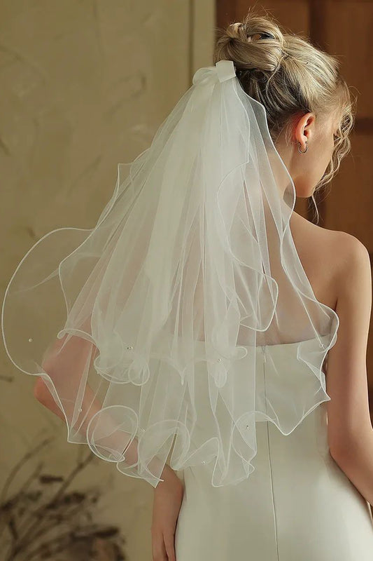 Ivory Tulle Short Bridal Veil