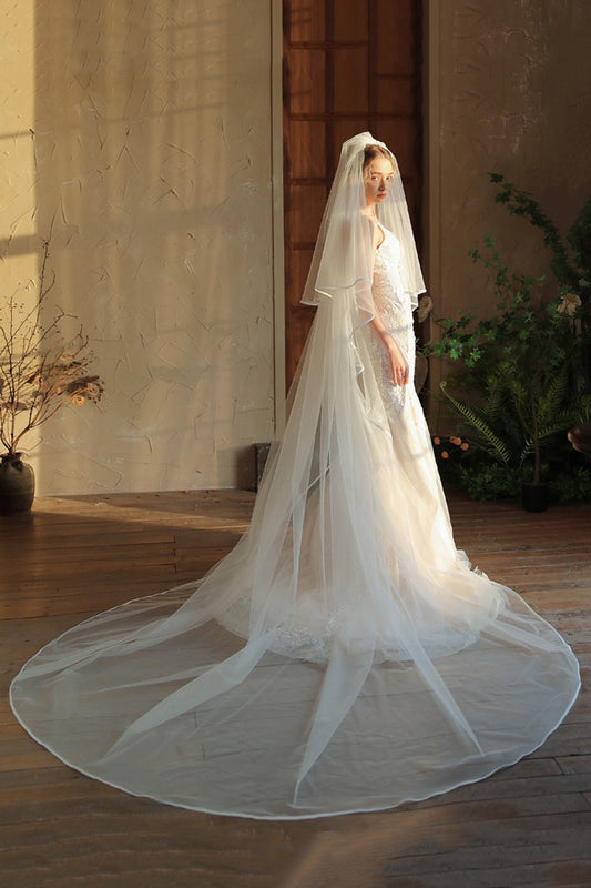 Ivory Tulle Long Bridal Veil