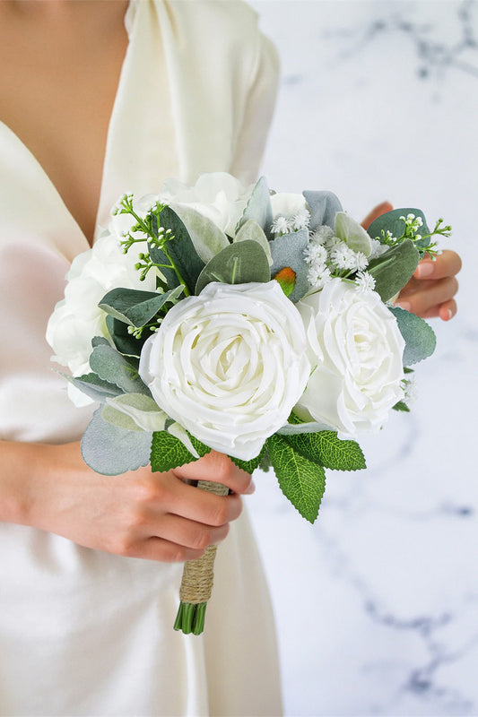 White Holding Flower Bridal Bouquet