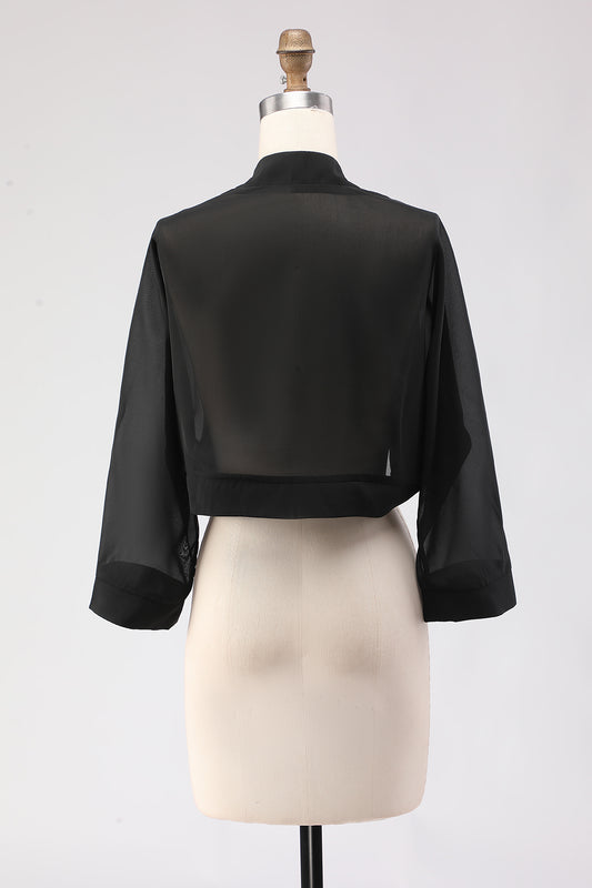 Black Long Sleeves Simple Women Jacket
