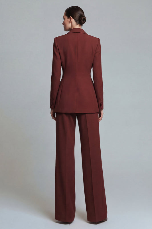 Burnt Orange 2 Piece Peak Lapel Single Breasted Prom Suits